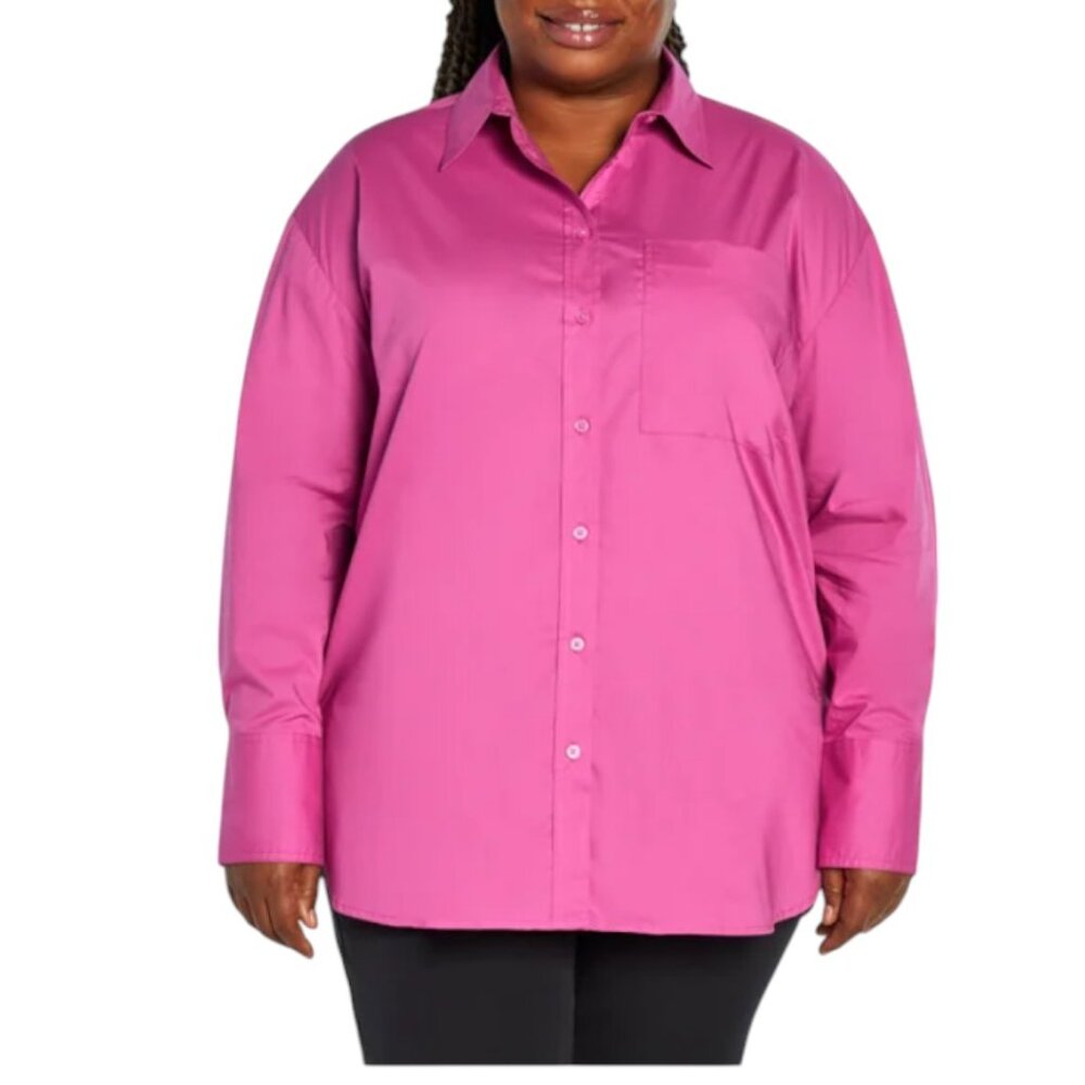 Banana Republic Women's Button-Down Shirt in Bright Pink